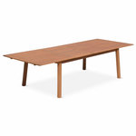 SWEEEK Table de jardin en bois 200-250-300cm - Almeria - Grande table rectangulaire avec allonge eucalyptus. Intérieur / Extérieur
