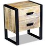 Voir la diapositive 2 : VIDAXL Table auxiliaire a 2 tiroirs bois manguier massif 43x33x51 cm