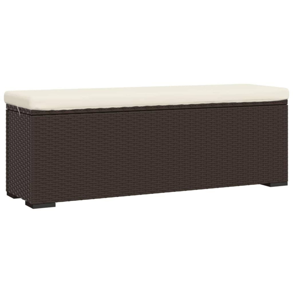 VIDAXL Banc pouf avec coussin marron 110x30x40 cm resine tressee