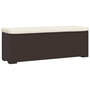 Voir la diapositive 2 : VIDAXL Banc pouf avec coussin marron 110x30x40 cm resine tressee