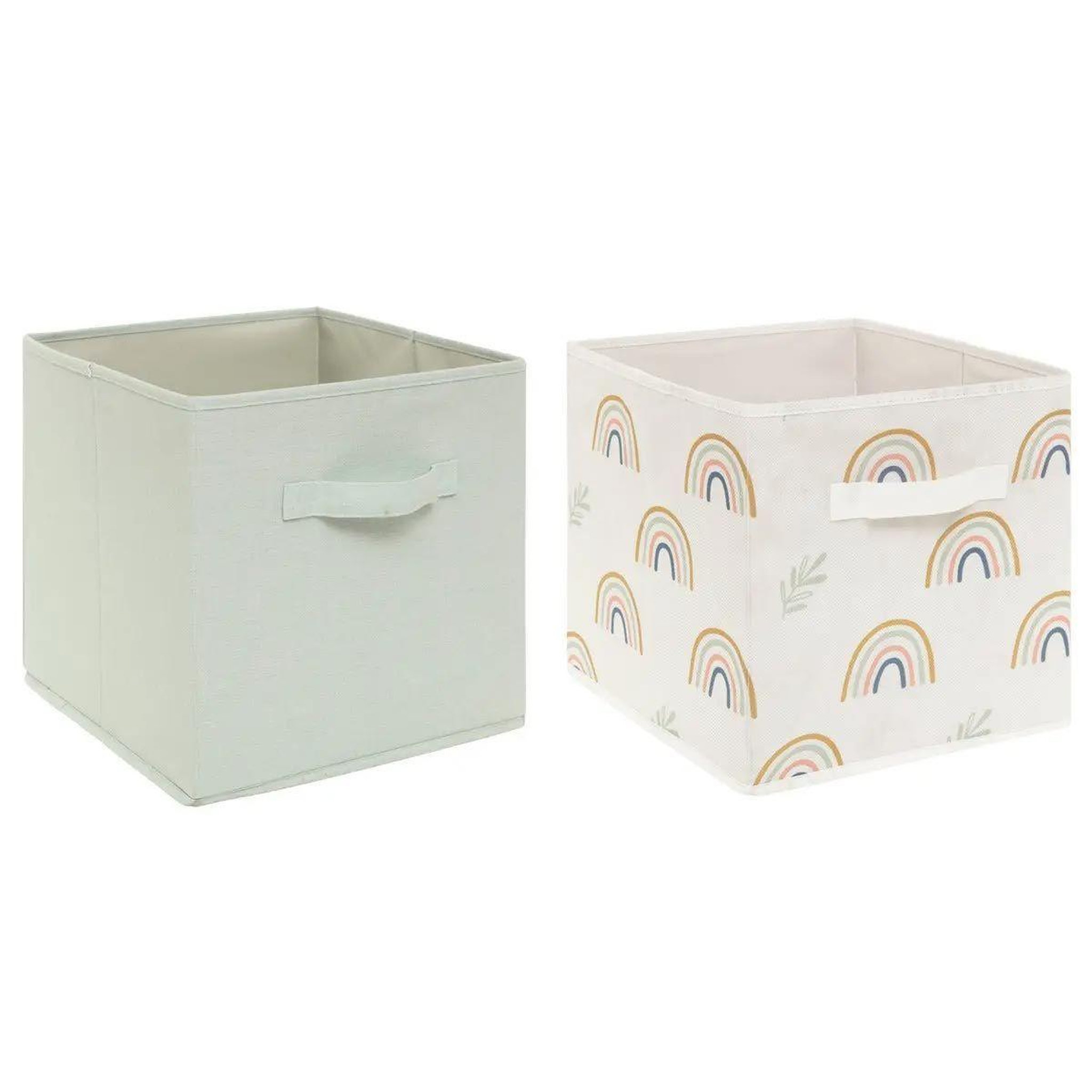 Voir la diapositive 1 : Atmosphera Kids Lot de 2 boîtes de rangement  arc-en-ciel  29cm vert
