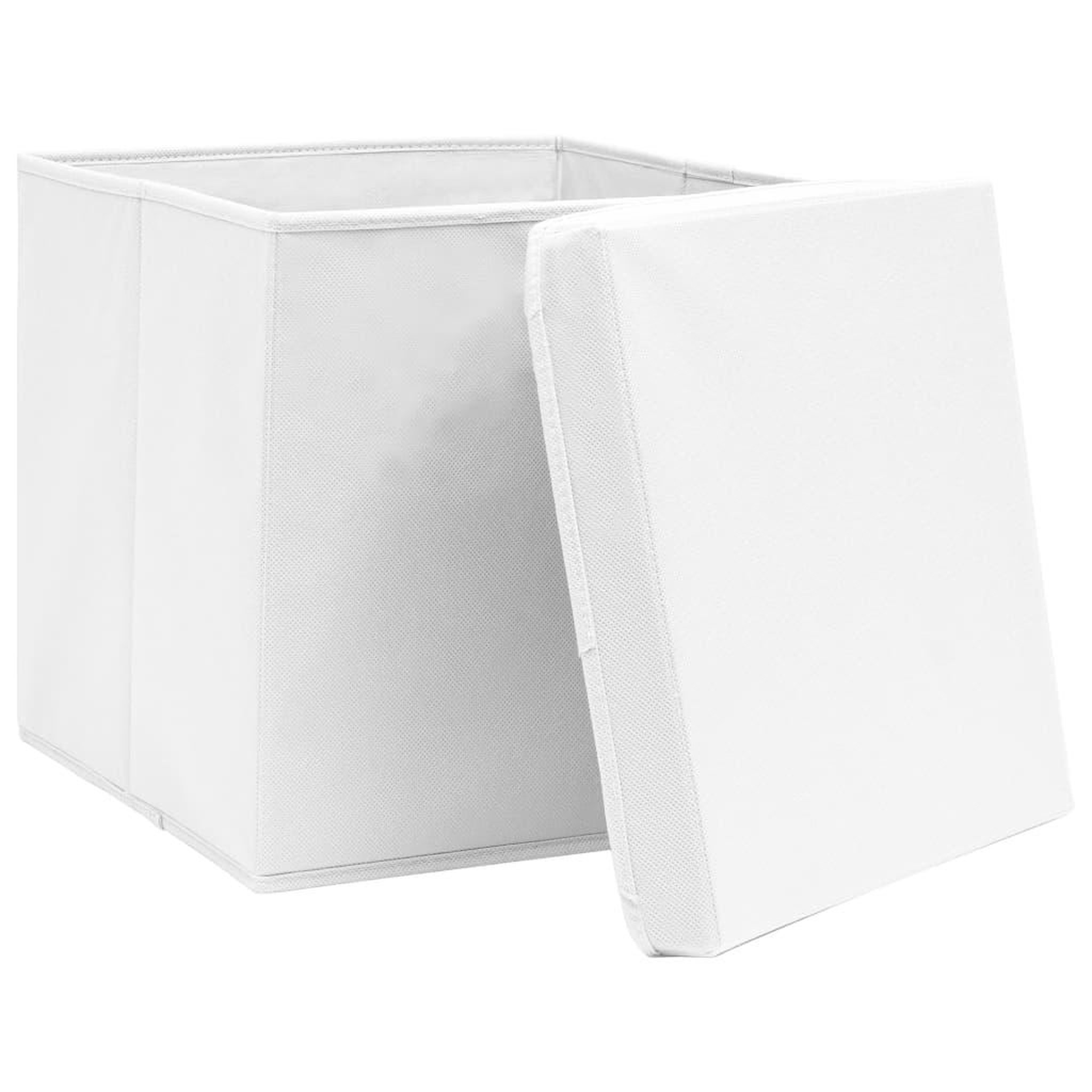 Voir la diapositive 3 : VIDAXL Boîtes de rangement avec couvercles 10 pcs 28x28x28 cm Blanc