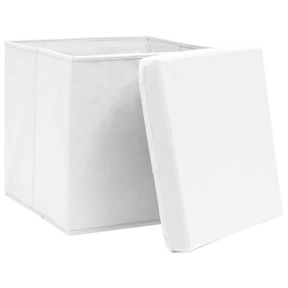 VIDAXL Boîtes de rangement avec couvercles 10 pcs 28x28x28 cm Blanc
