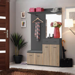 Paris Prix Ensemble Vestiaire 4P Miroir  Marco  203cm Naturel & Gris