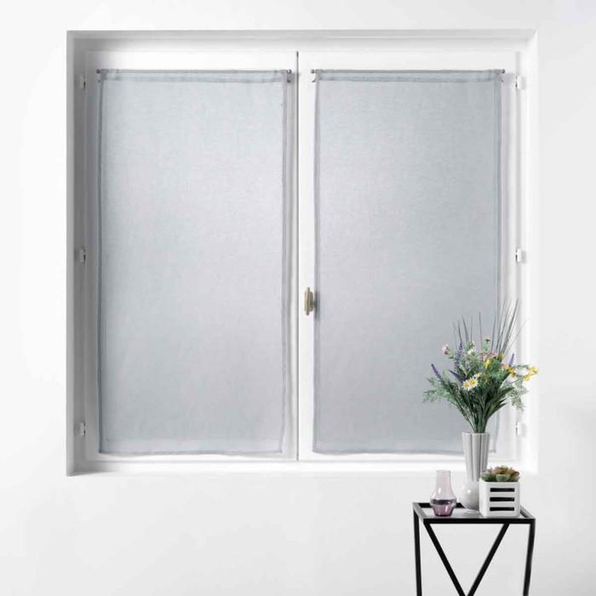 Voir la diapositive 3 : Paris Prix Paire de Voilages  Sandra  60x160cm Gris