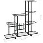 Voir la diapositive 6 : VIDAXL Support pour plantes sur roues 94,5x25x92,5 cm Noir Metal