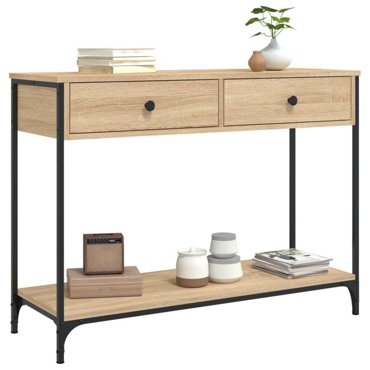 VIDAXL Table console chene sonoma 100x34,5x75 cm bois d'ingenierie