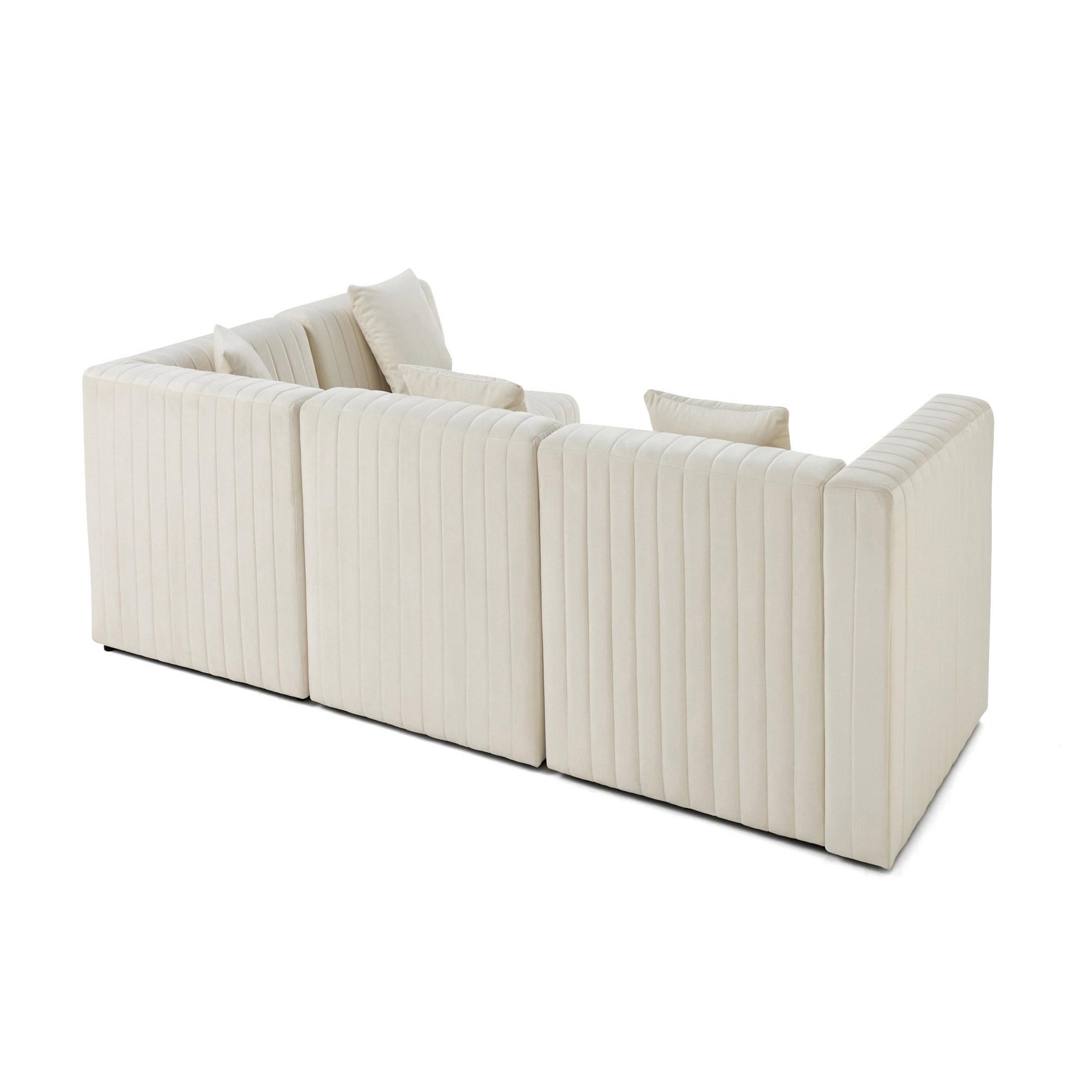 Voir la diapositive 4 : BEST MOBILIER Nova - canapé modulable d'angle droit - 5 places - en velours