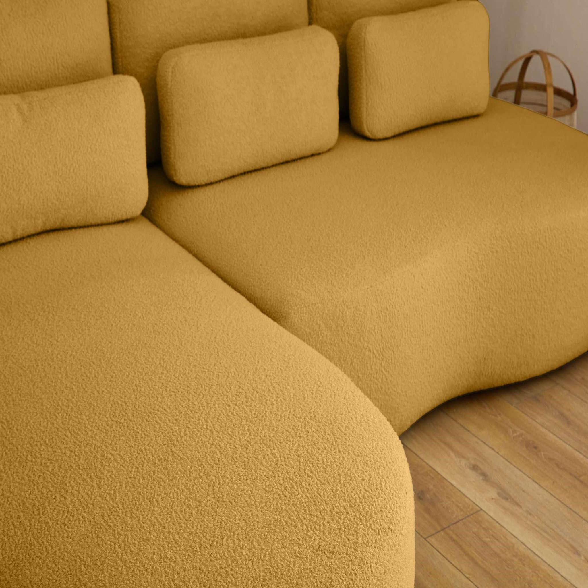 Voir la diapositive 4 : BEST MOBILIER Mahina - canapé d'angle gauche - 4 places - convertible avec coffre - en tissu bouclette