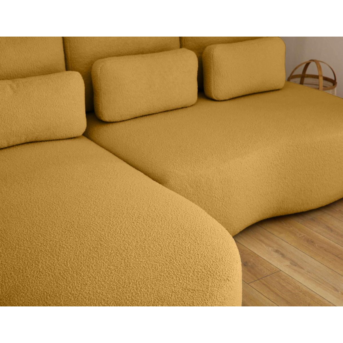 LISA DESIGN Mahina - canapé d'angle gauche - 4 places - convertible avec coffre - en tissu bouclette