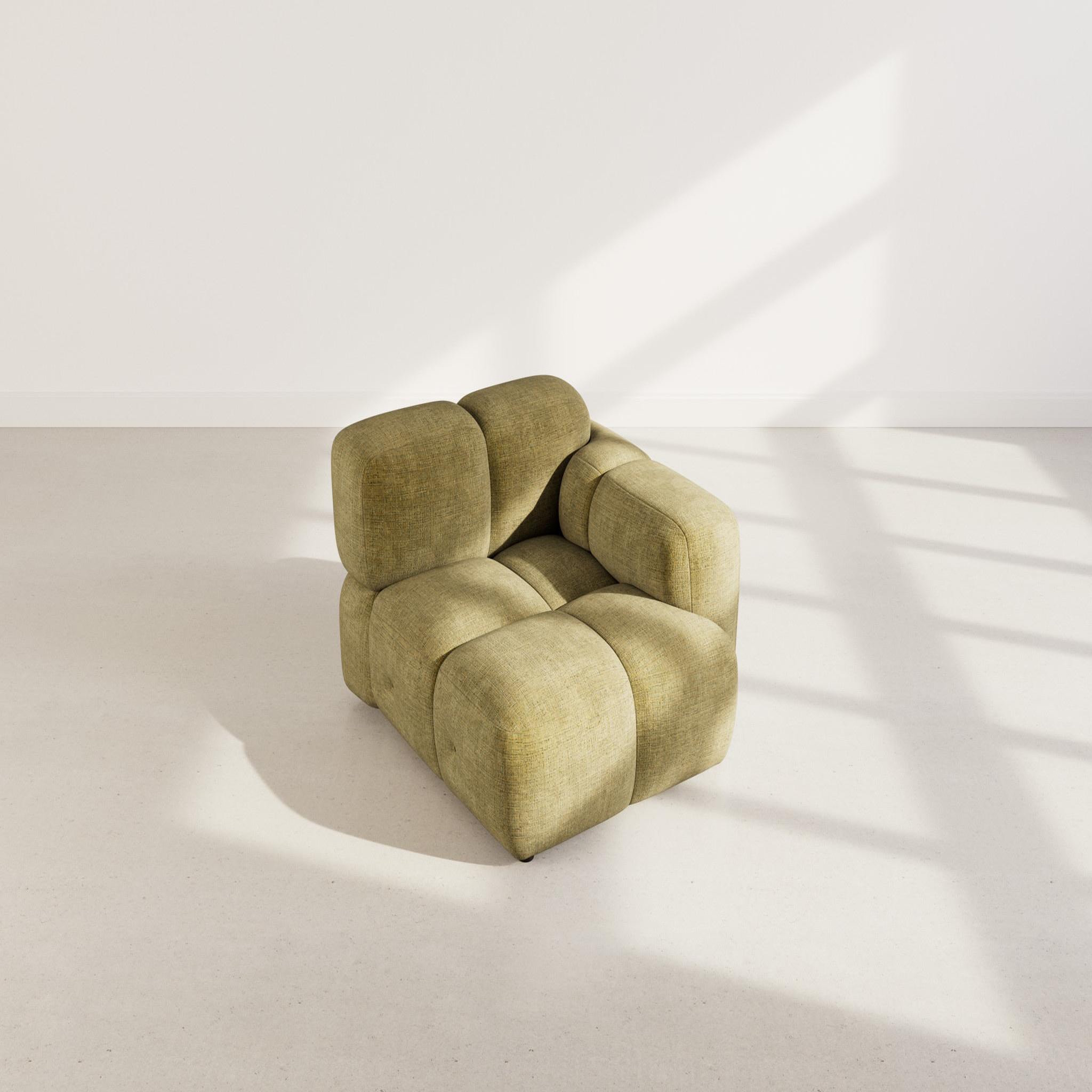 Voir la diapositive 2 : BEST MOBILIER Grace - module d'assise droit en velours texturé