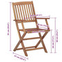 Voir la diapositive 6 : VIDAXL Chaises pliables d'exterieur et coussins lot de 8 Bois d'acacia