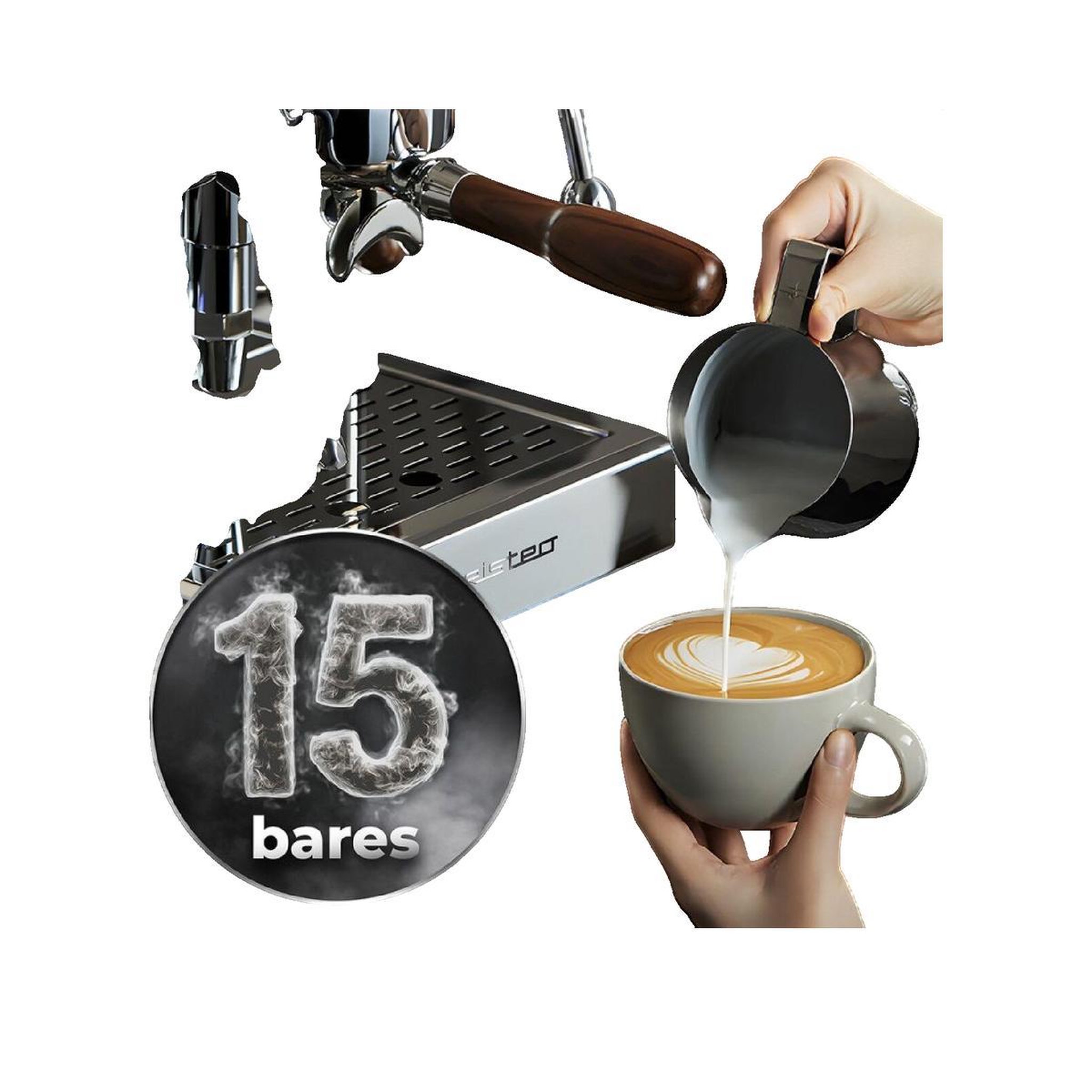 Voir la diapositive 3 : CECOTEC Cafetière espresso superautomatique Cecotec acier inoxydable