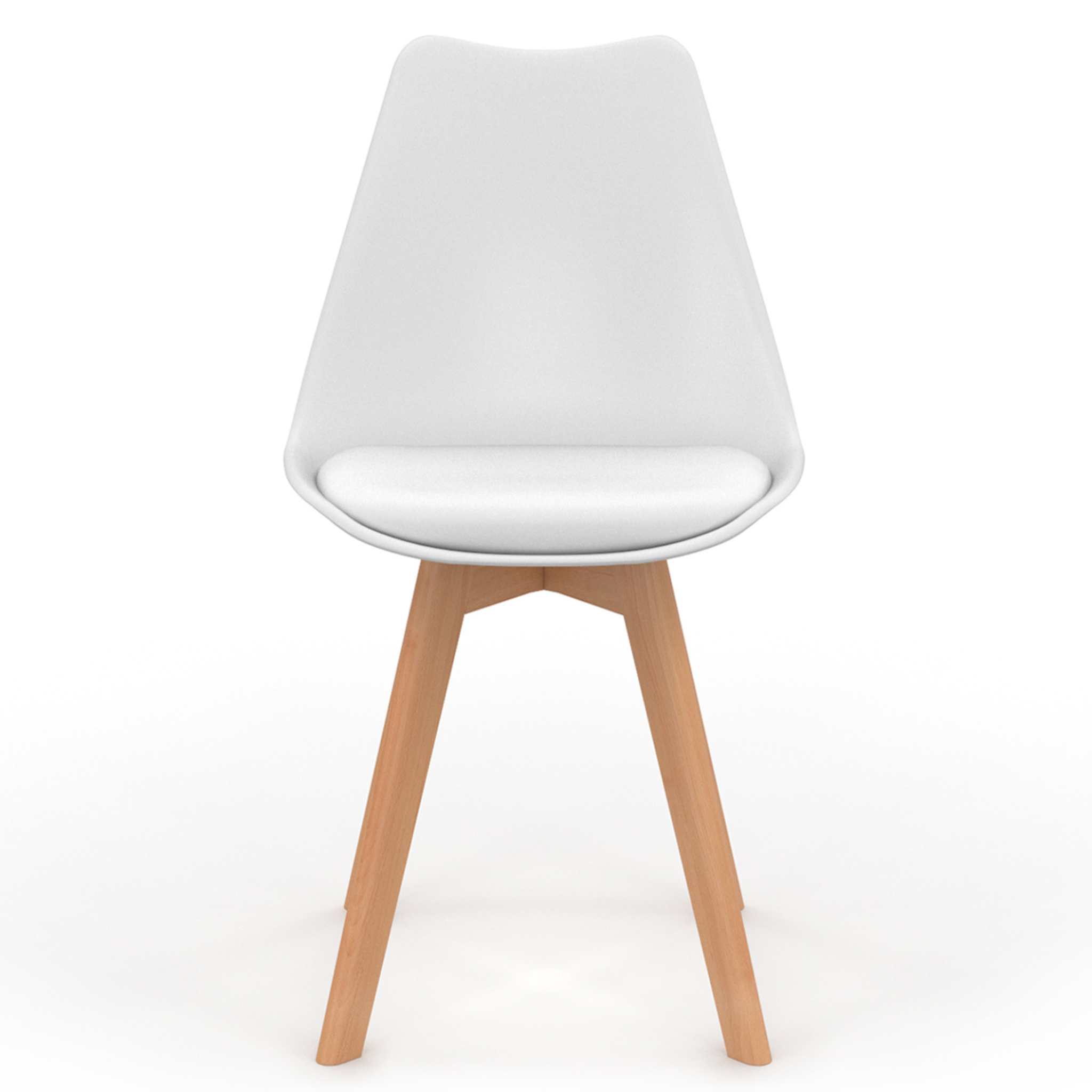 Voir la diapositive 3 : ID MARKET Lot de 4 chaises scandinaves sara blanches pour salle à manger