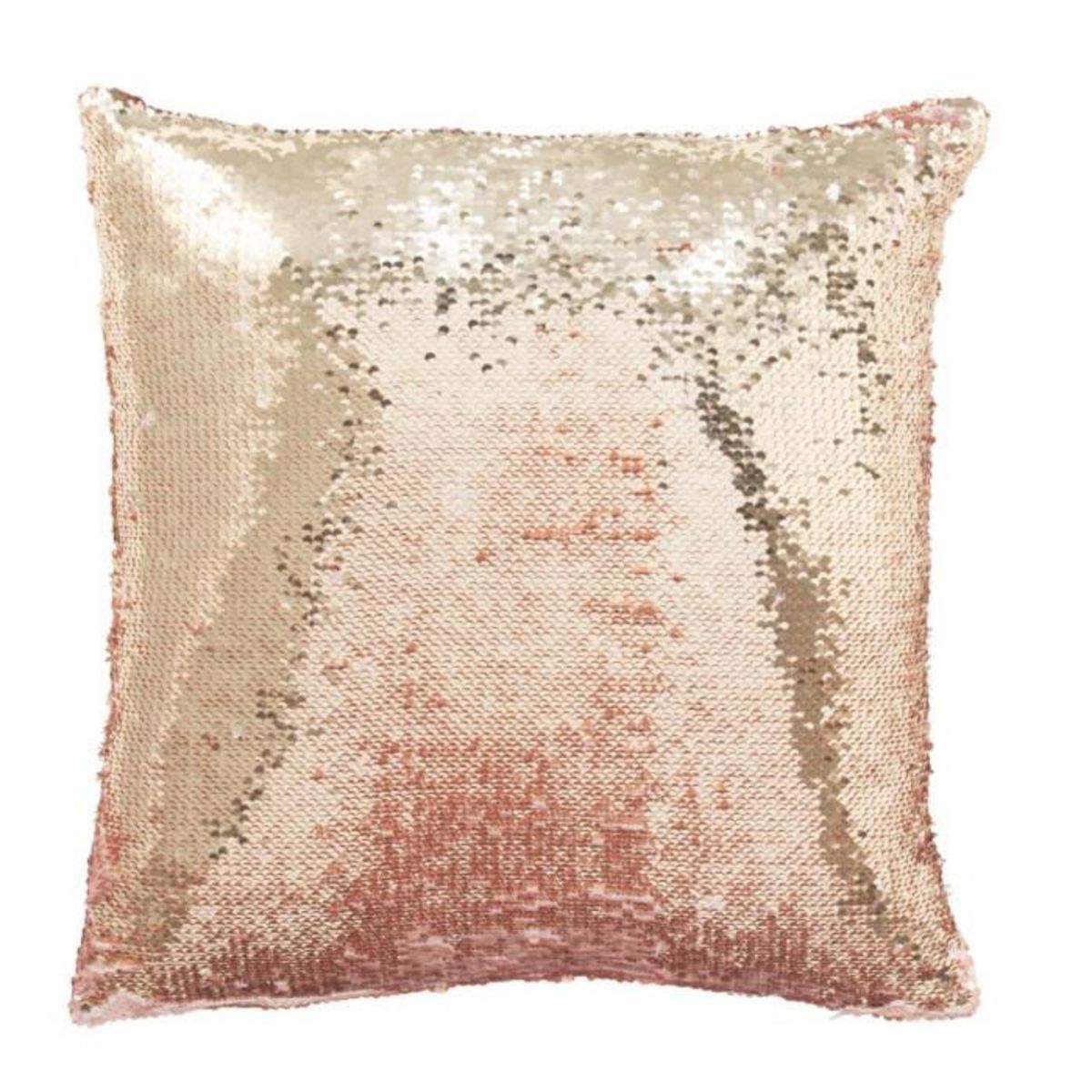 Paris Prix Coussin Déco Réversible  Sequin  45x45cm Rose & Champagne