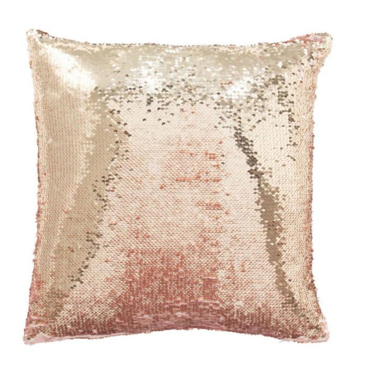 Paris Prix Coussin Déco Réversible  Sequin  45x45cm Rose & Champagne