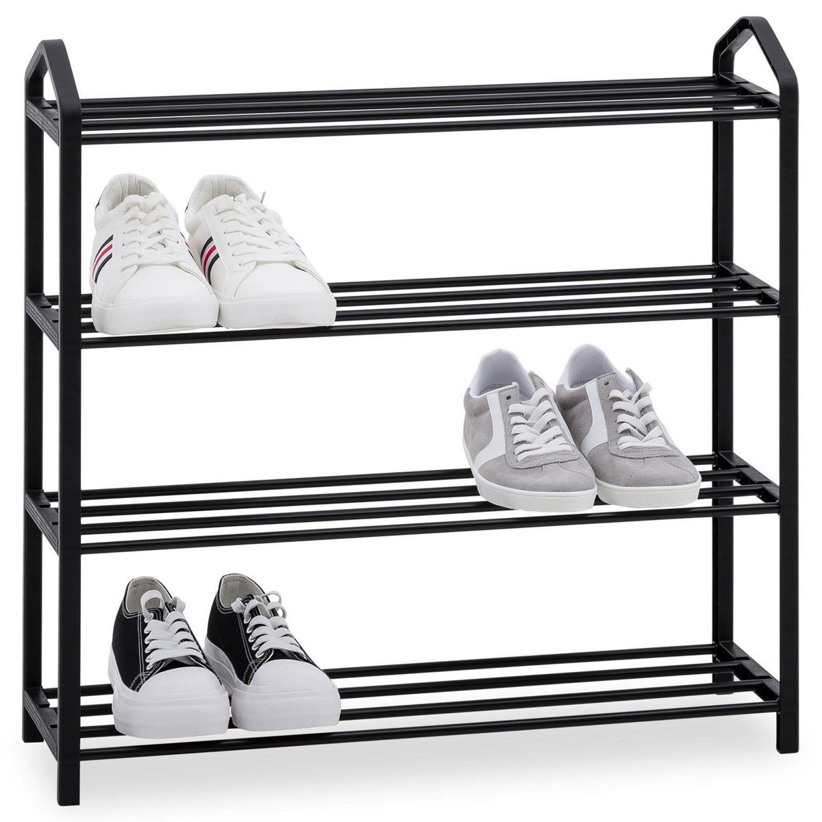 IDIMEX Étagère à chaussures TRALEE à quatre niveaux, en métal et plastique