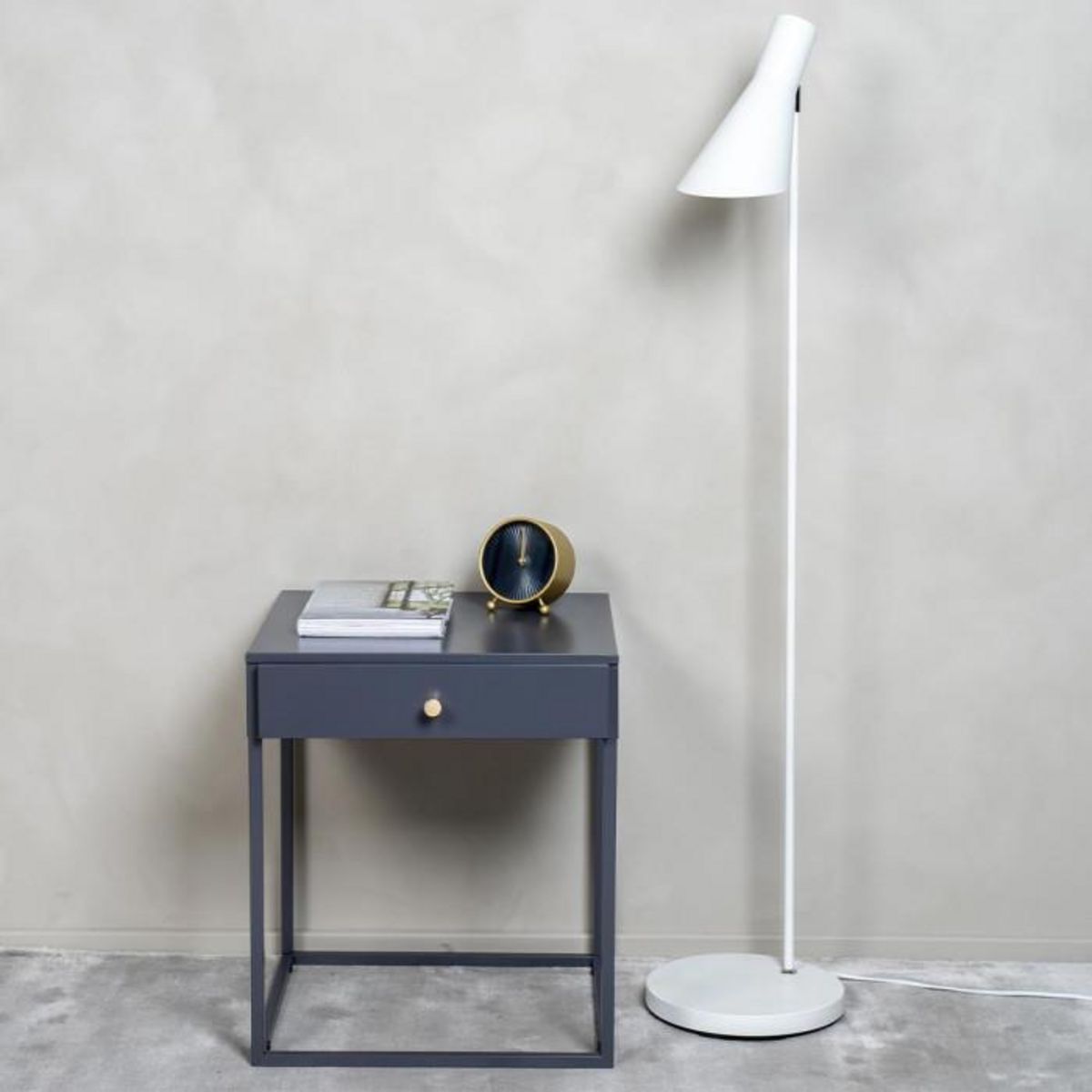 Paris Prix Table de Chevet Avec Tiroir  Bakal  50cm Gris