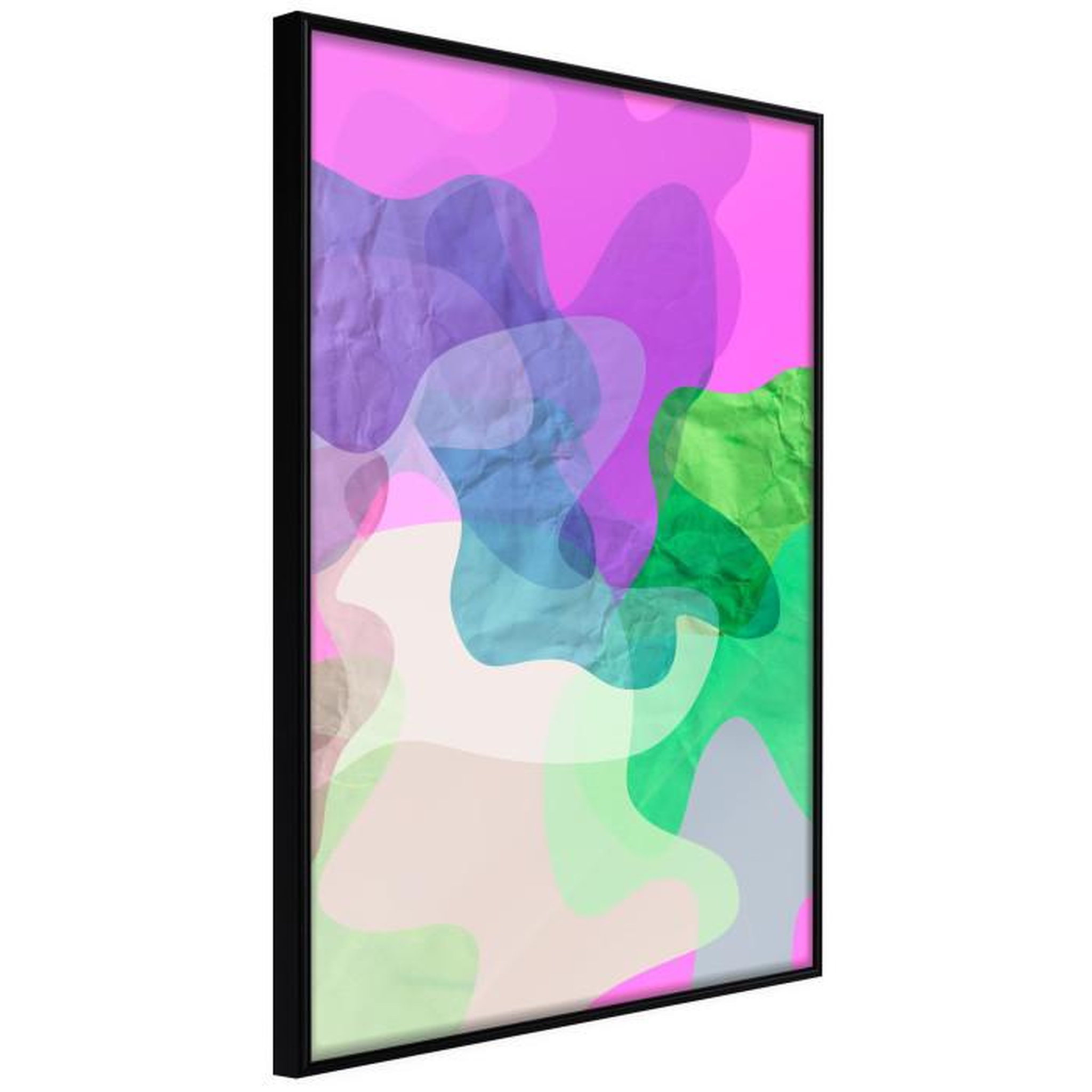 Paris Prix Affiche Murale Encadrée  Colourful Camouflage Pink. Coloris disponibles : Jaune, Noir