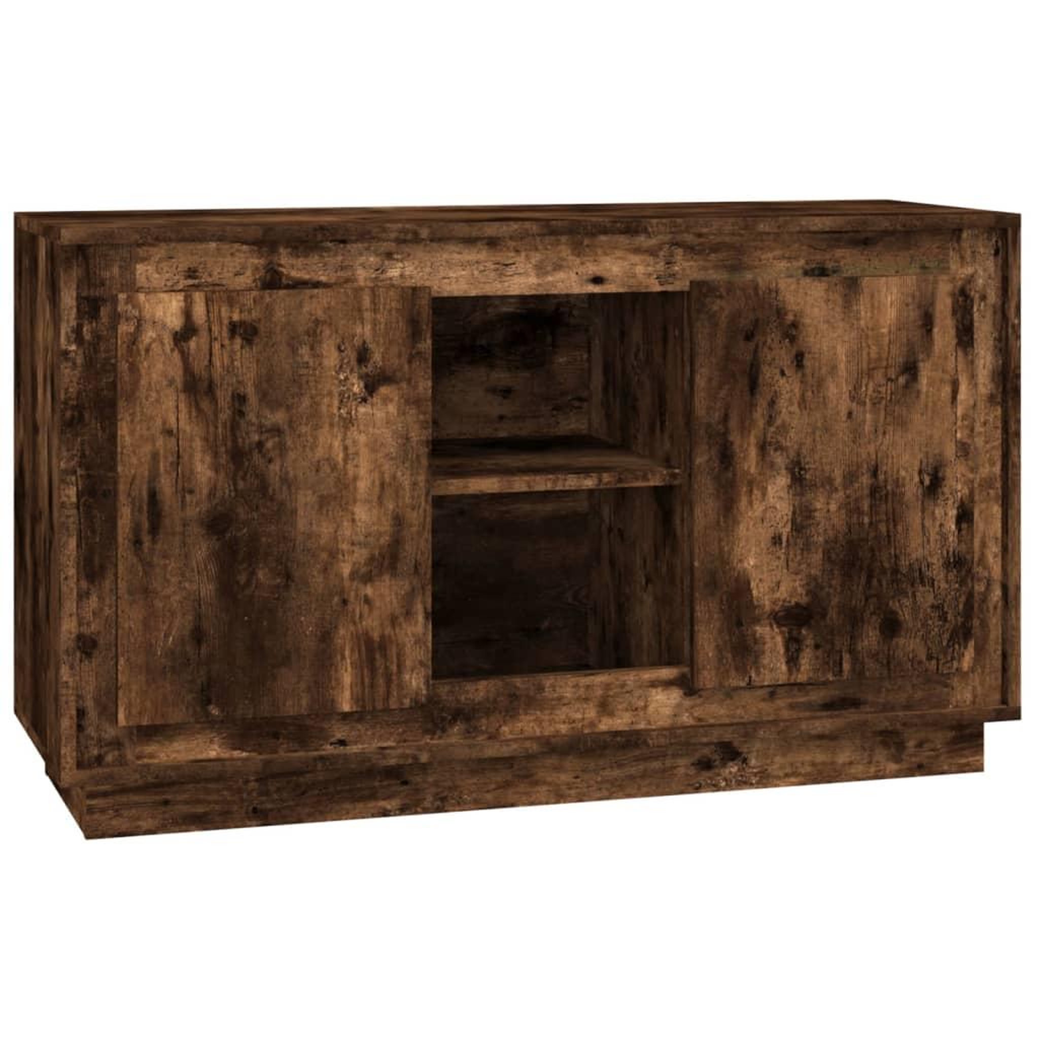 Voir la diapositive 2 : VIDAXL Buffet chene fume 102x35x60 cm bois d'ingenierie