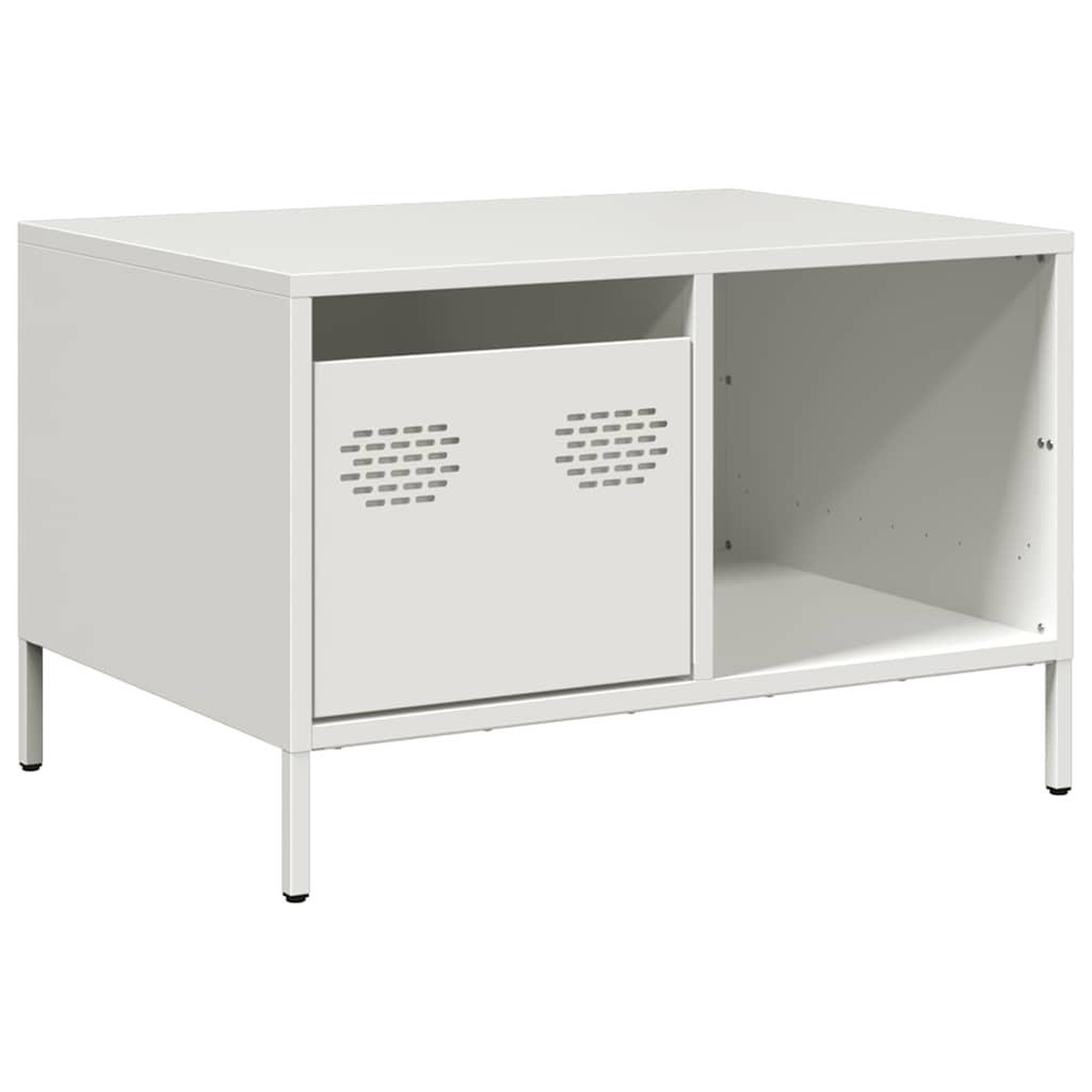 Voir la diapositive 2 : VIDAXL Table basse blanc 68,5x50x43,5 cm acier lamine a froid