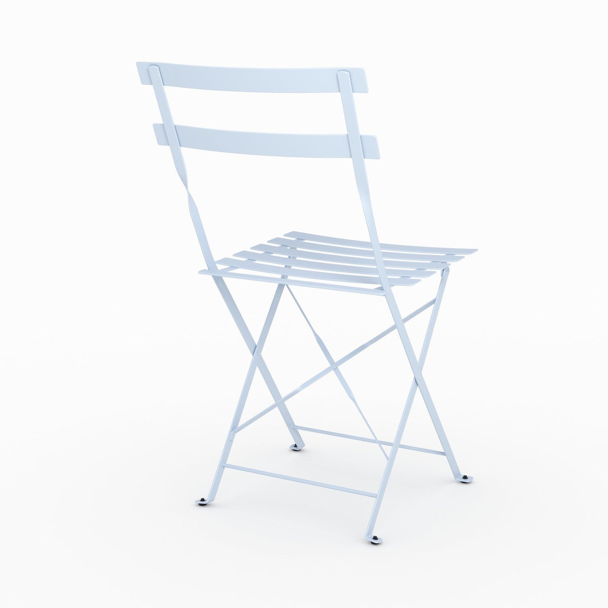 Rendez vous déco Lot de 2 chaises de jardin en métal bleu pastel, pliantes-Toba
