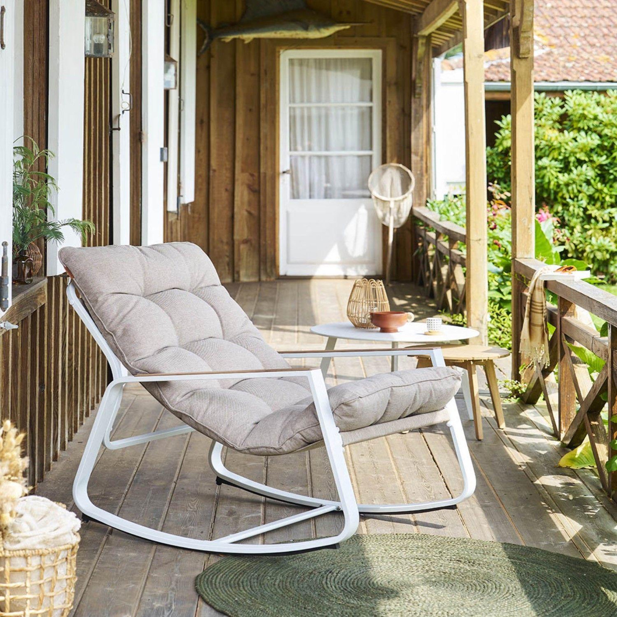 Voir la diapositive 2 : HESPERIDE Fauteuil de jardin à bascule felinio - taupe