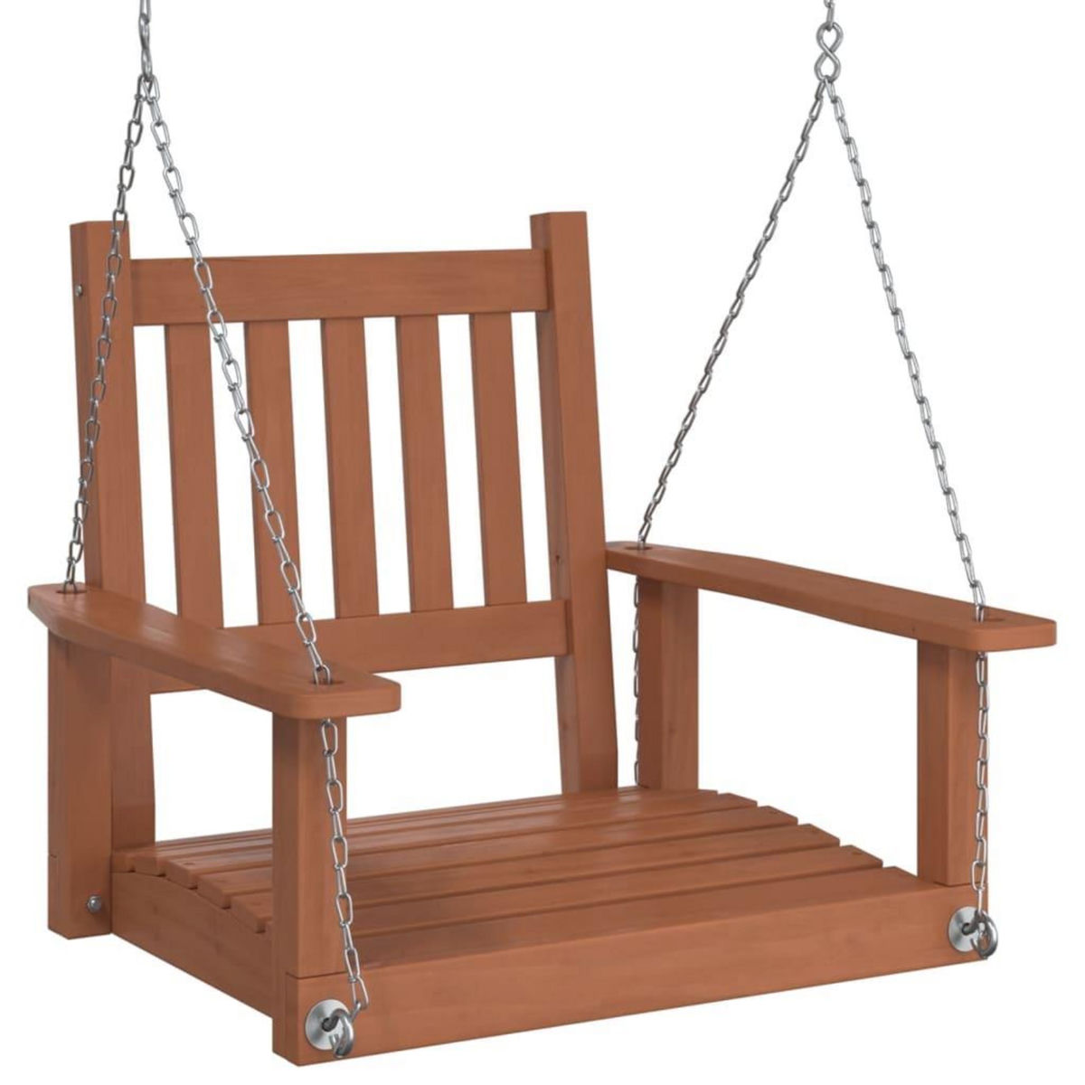 VIDAXL Chaise balançoire de jardin chaînes en metal bois massif sapin