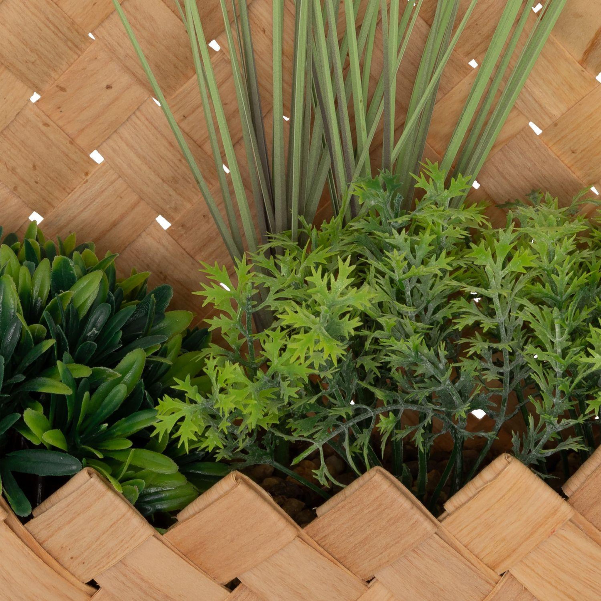 Voir la diapositive 3 : ATMOSPHERA Plante artificielle suspendue avec panier en fibre de bambou jika