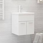 VIDAXL Armoire d'evier avec lavabo integre Blanc Bois d'ingenierie