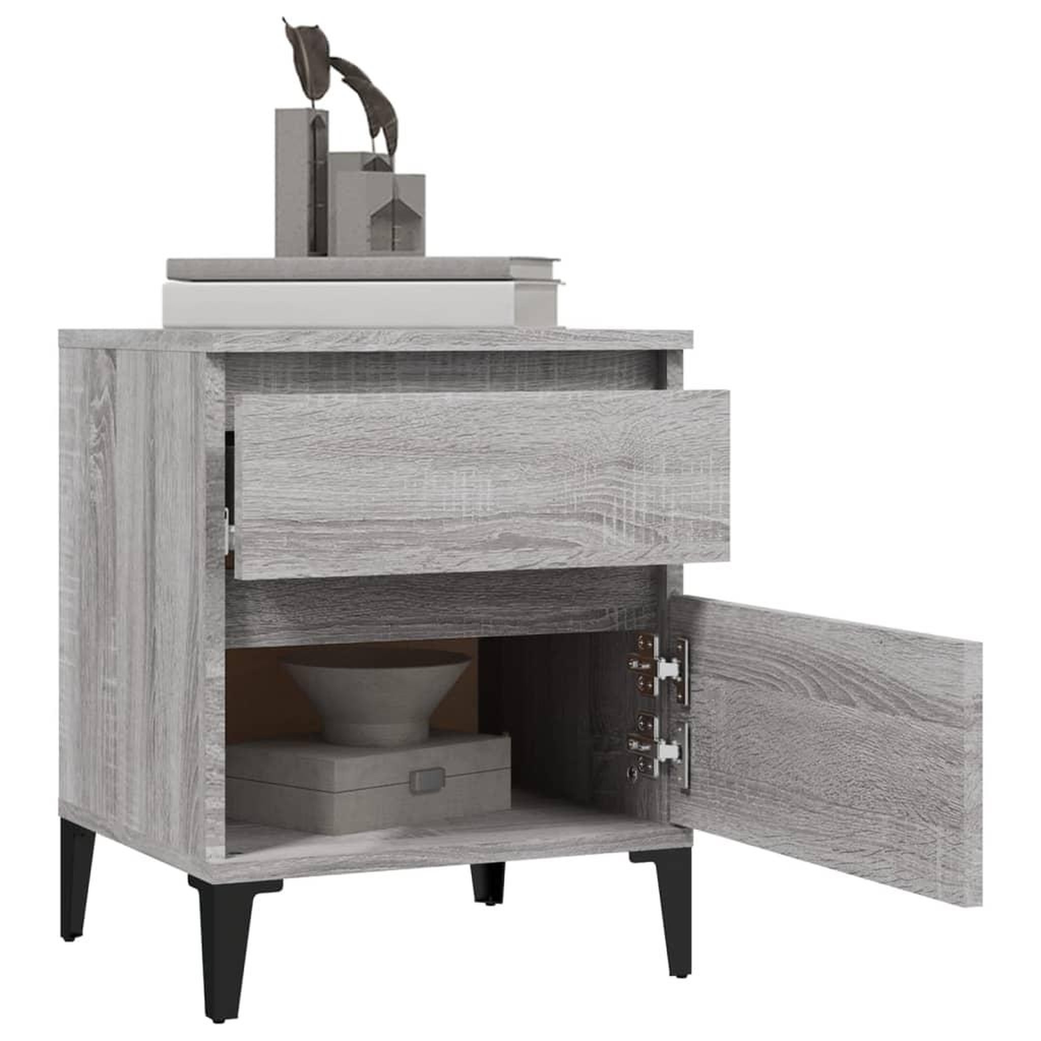 Voir la diapositive 4 : VIDAXL Tables de chevet 2 pcs Sonoma gris 40x35x50 cm