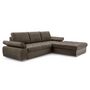 Voir la diapositive 2 : BEST MOBILIER Bianca - canapé d'angle droit 4 places convertible avec coffre en tissu texturé