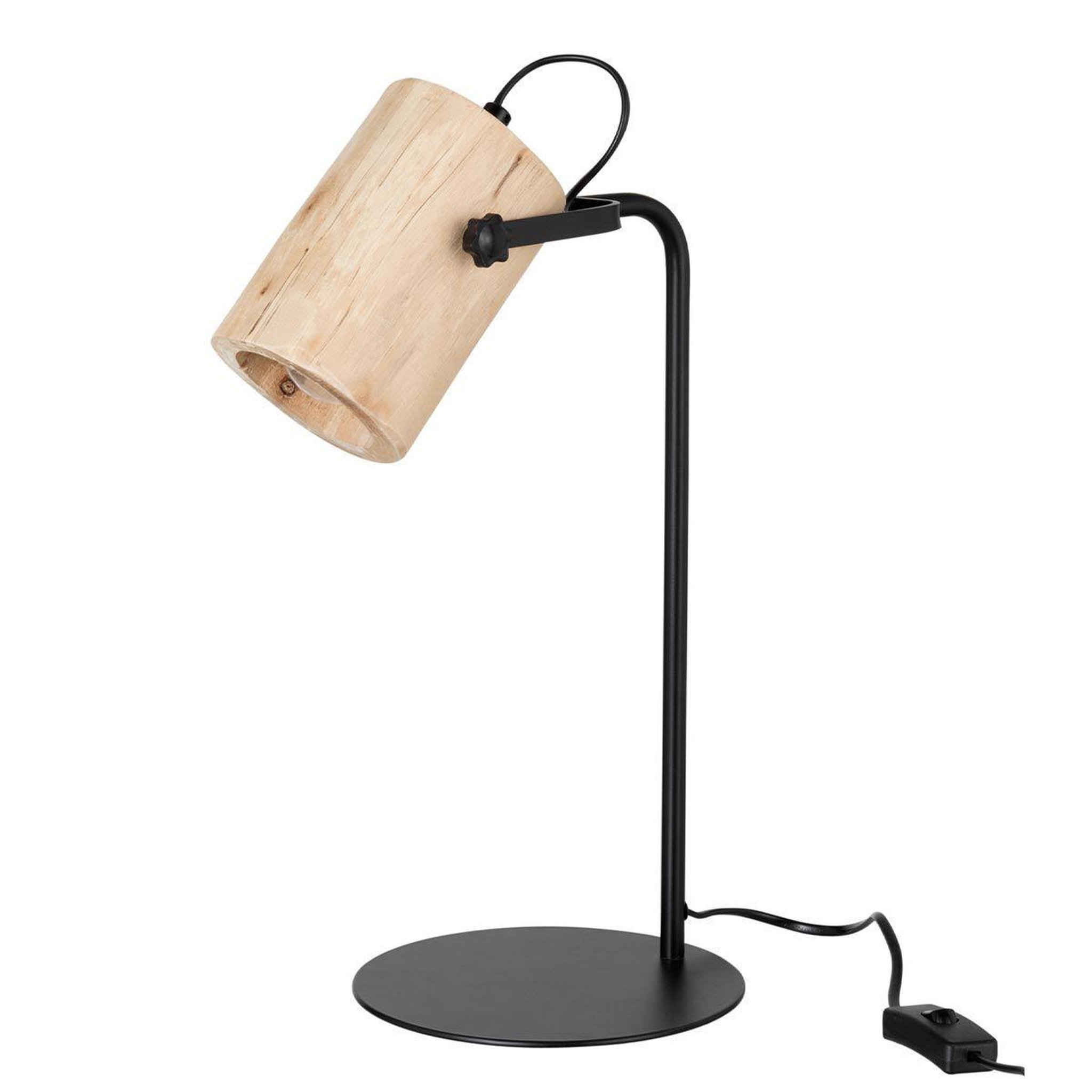J-LINE Lampe de bureau en bois  silas  43cm naturel