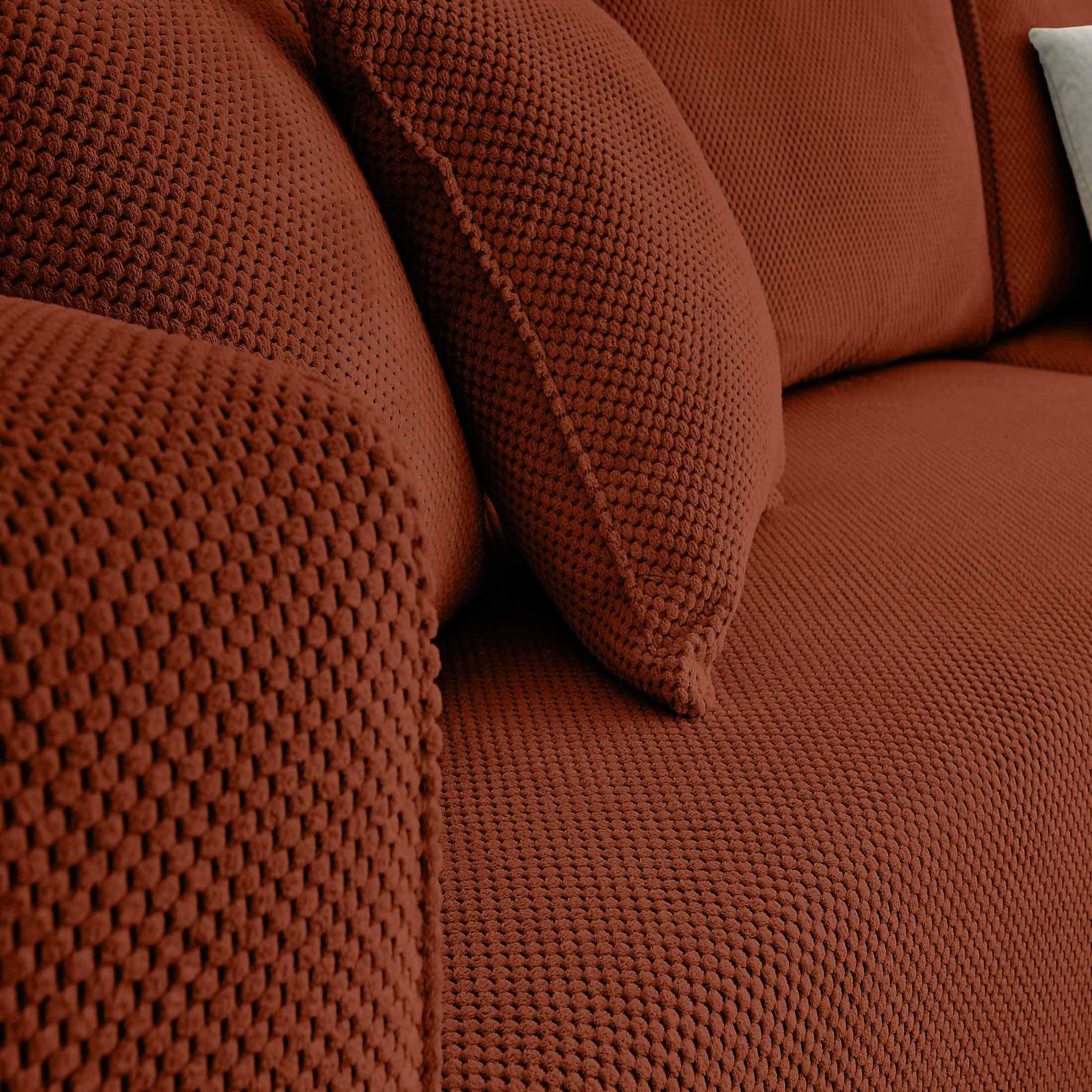 Voir la diapositive 4 : BEST MOBILIER Topaze - canapé d'angle réversible - 4 places - convertible avec coffre - en velours texturé