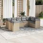 Voir la diapositive 1 : VIDAXL Salon de jardin avec coussins 9 pcs beige resine tressee