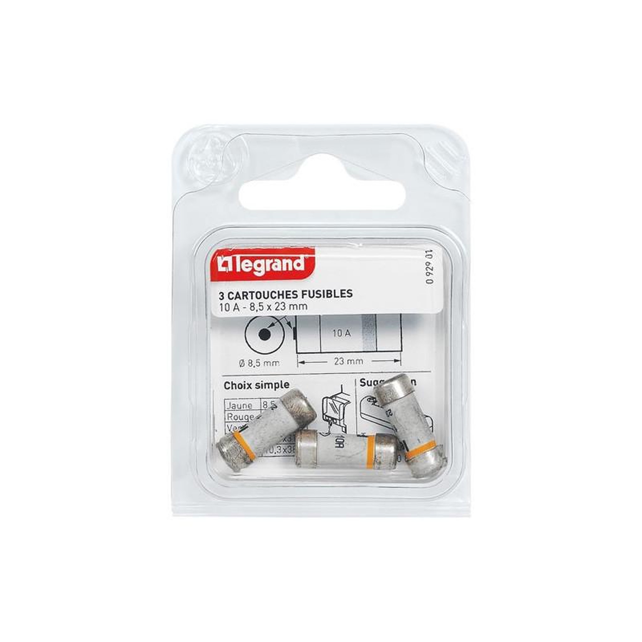 Legrand FUSIBLE A VOYANT 10A 10.3X25.8  X3  BL LEGRAND - 092923