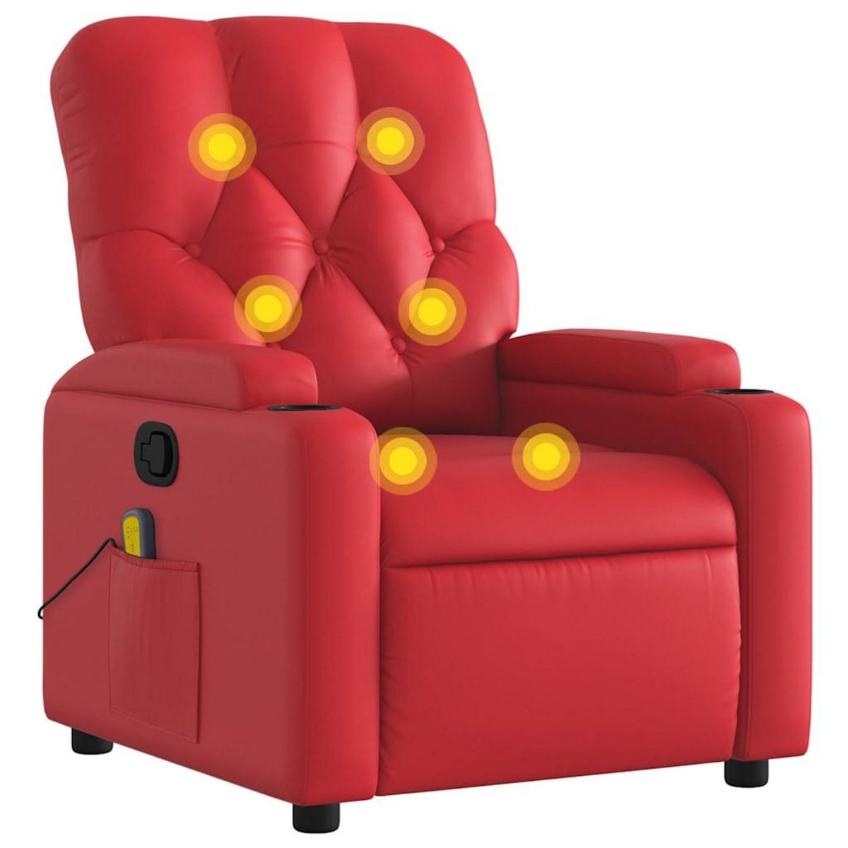 VIDAXL Fauteuil de massage inclinable rouge similicuir