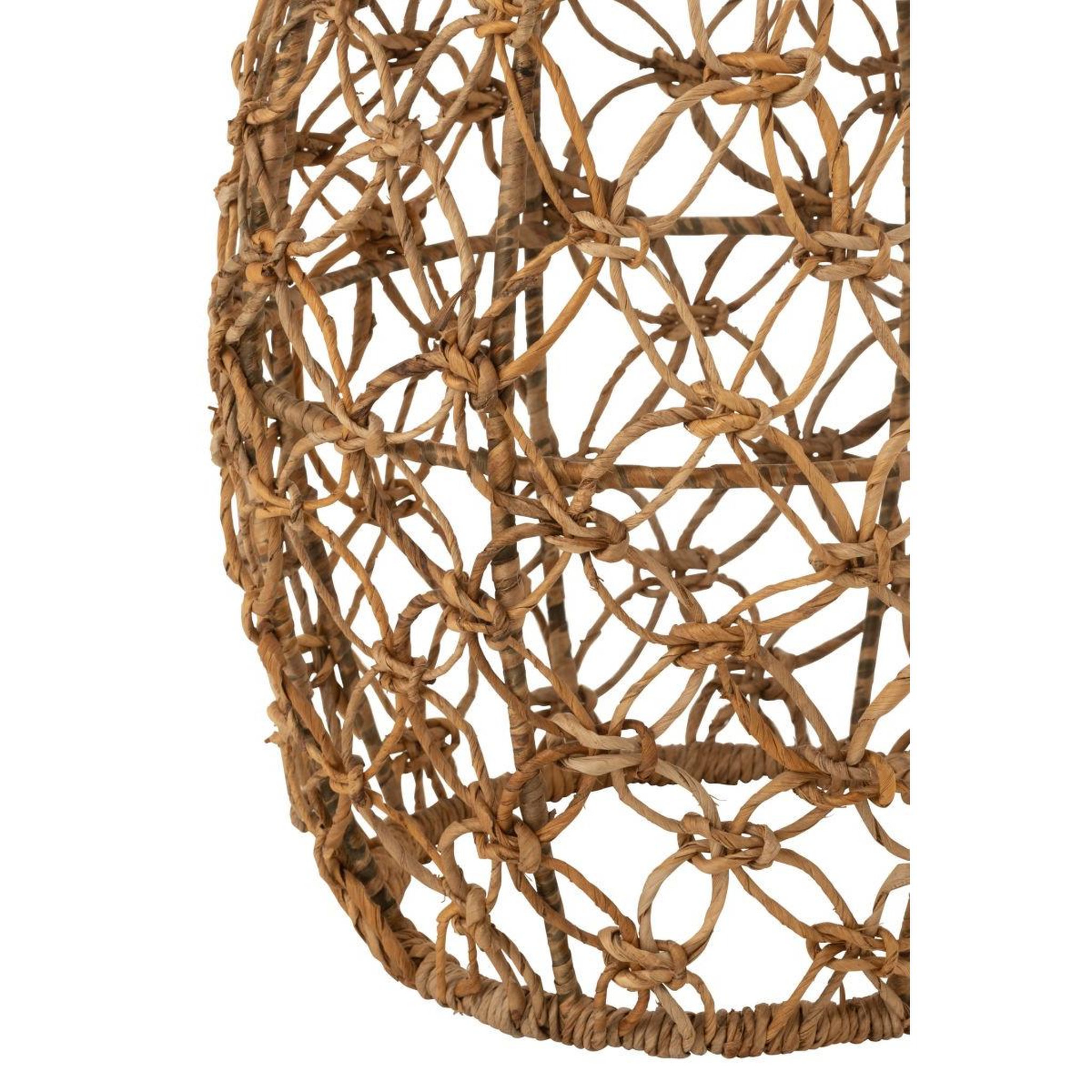 Voir la diapositive 3 : J-LINE Table d'appoint en feuille de bananier  baril  55cm naturel