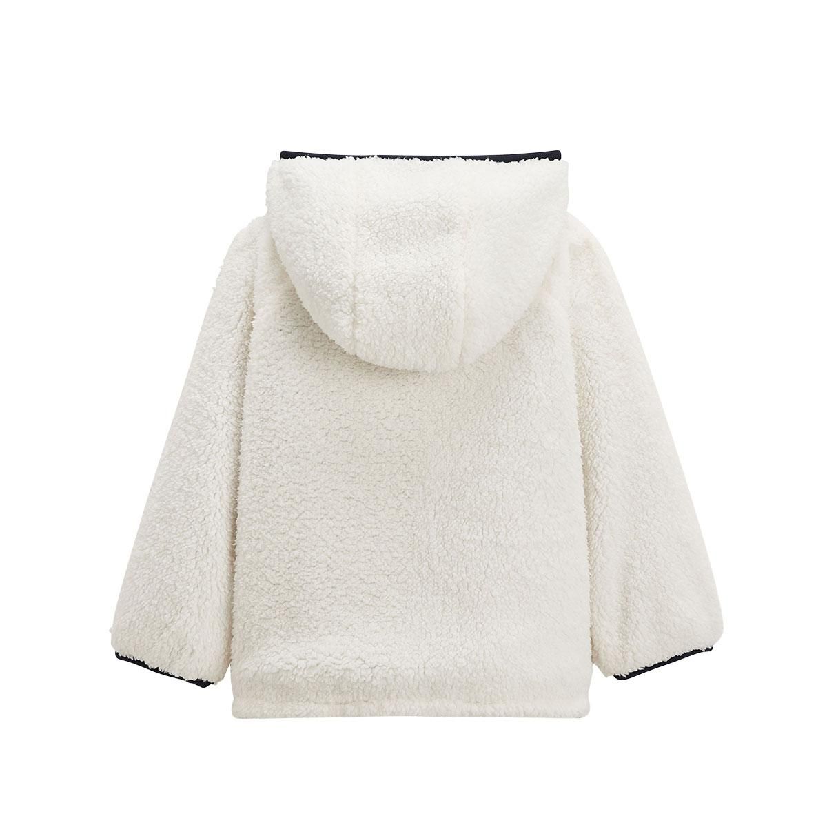 Petit Béguin Veste à capuche enfant en sherpa réversible Belle de Nuit