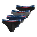 PIERRE CARDIN Lot de 4 slips homme en coton Uni French. Coloris disponibles : Noir