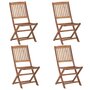 Voir la diapositive 2 : VIDAXL Chaises pliables de jardin lot de 4 avec coussins Bois d'acacia