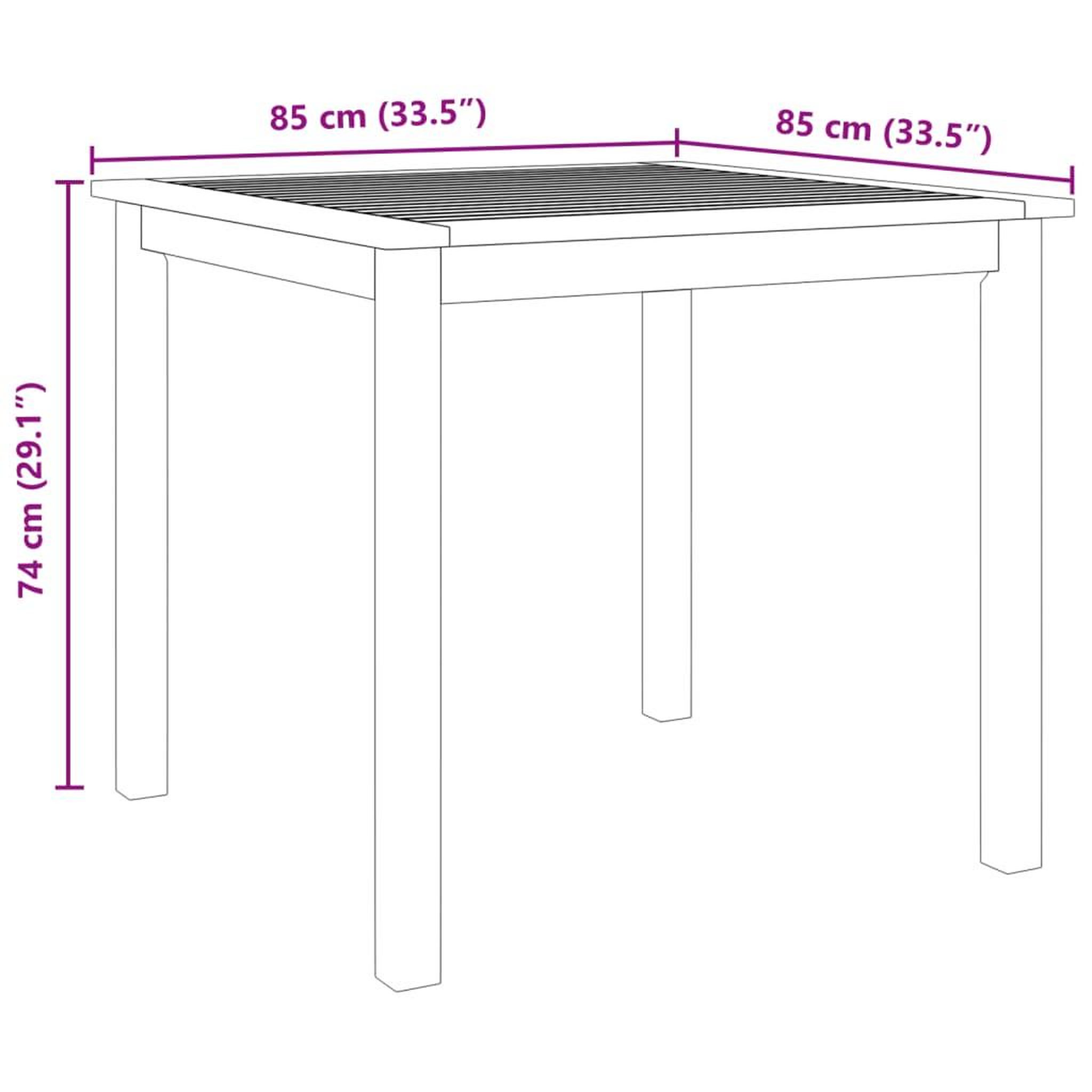 Voir la diapositive 6 : VIDAXL Ensemble a manger de jardin 5 pcs Bois d'acacia solide
