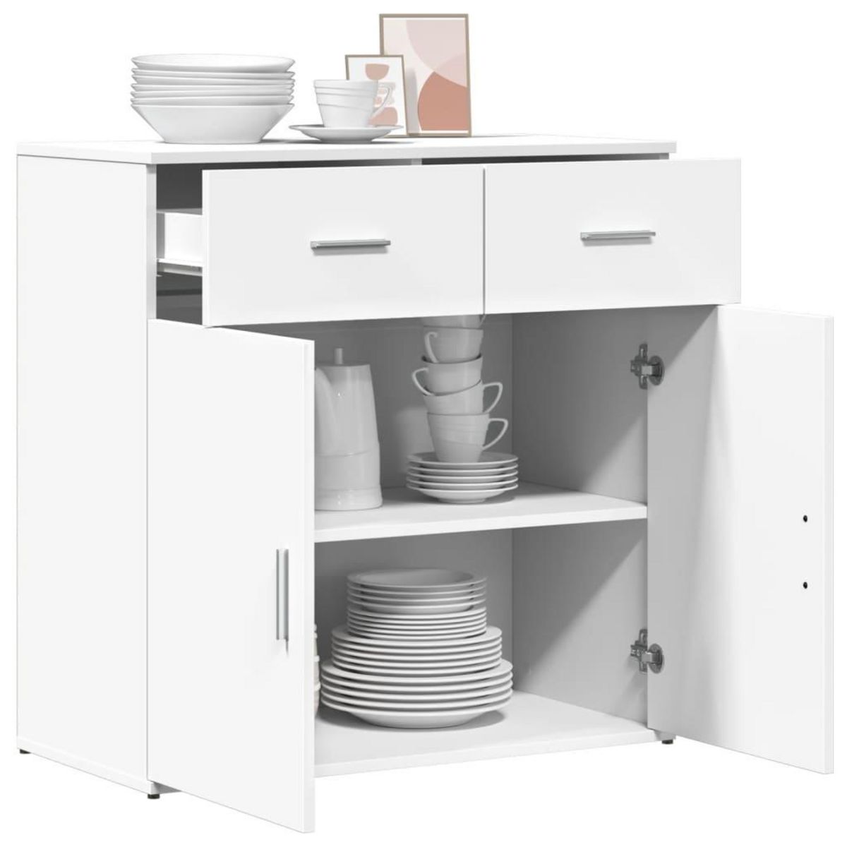 VIDAXL Buffet blanc 79x38x80 cm bois d'ingenierie