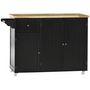 Voir la diapositive 1 : HOMCOM Desserte de cuisine multi rangement tiroir 3 portes avec étagère porte-torchons MDF noir hévéa
