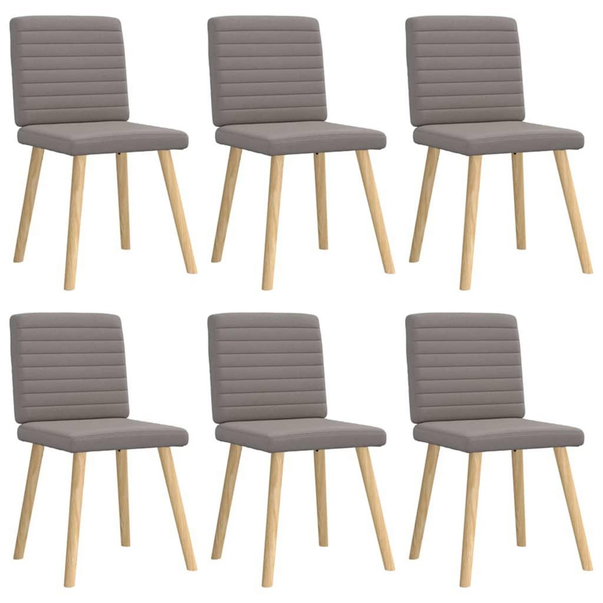 VIDAXL Chaises a manger lot de 6 taupe tissu