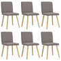 Voir la diapositive 2 : VIDAXL Chaises a manger lot de 6 taupe tissu