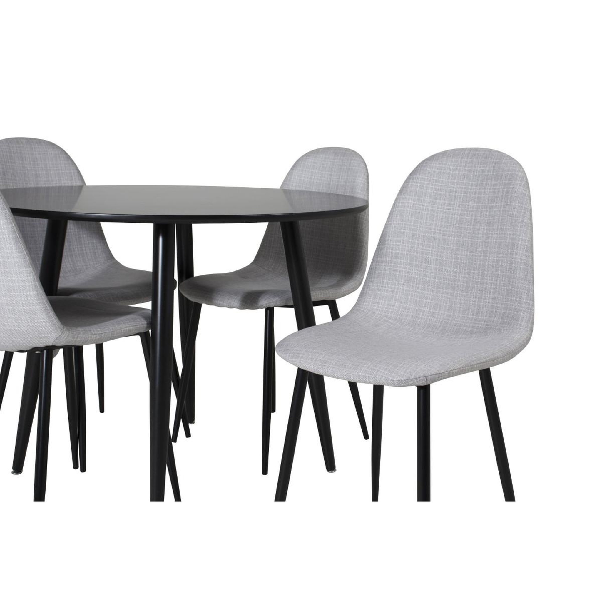 Voir la diapositive 2 : Paris Prix Ensemble table à manger & 4 chaises  plaza i & polar i  100cm noir & gris