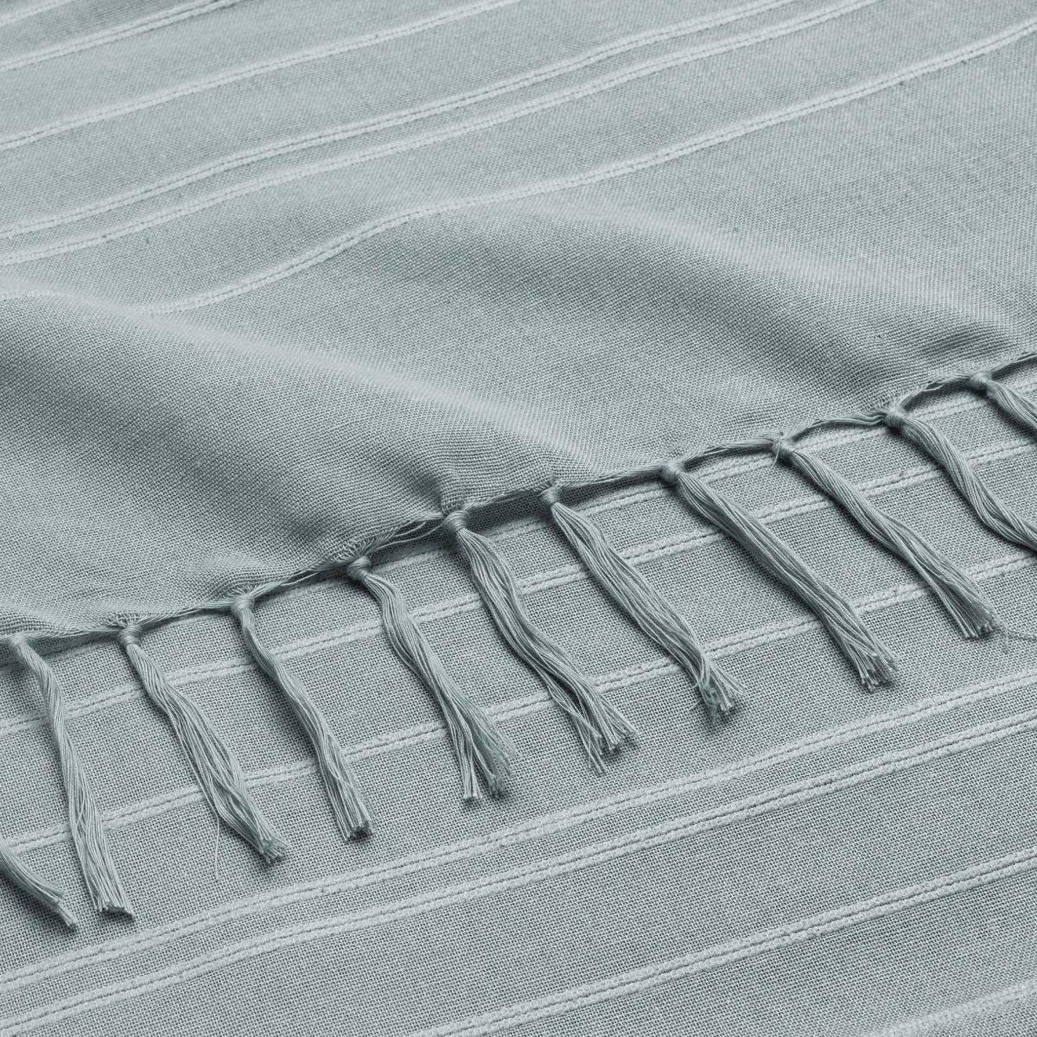 Voir la diapositive 2 : Douceur d'Intérieur Plaid à franges  lilia  220x240cm vert sauge