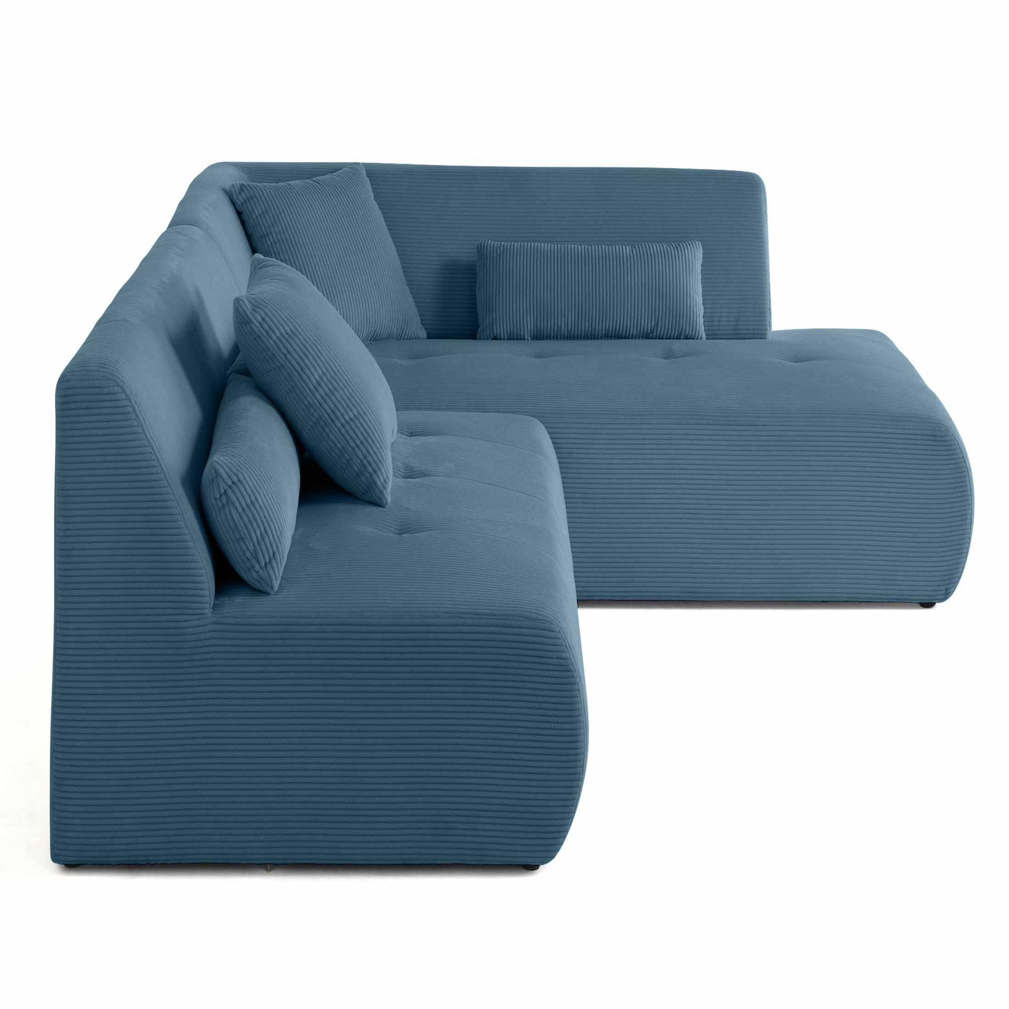 Voir la diapositive 3 : LISA DESIGN Onyx - canapé modulable d'angle droit - 5 places - en velours côtelé