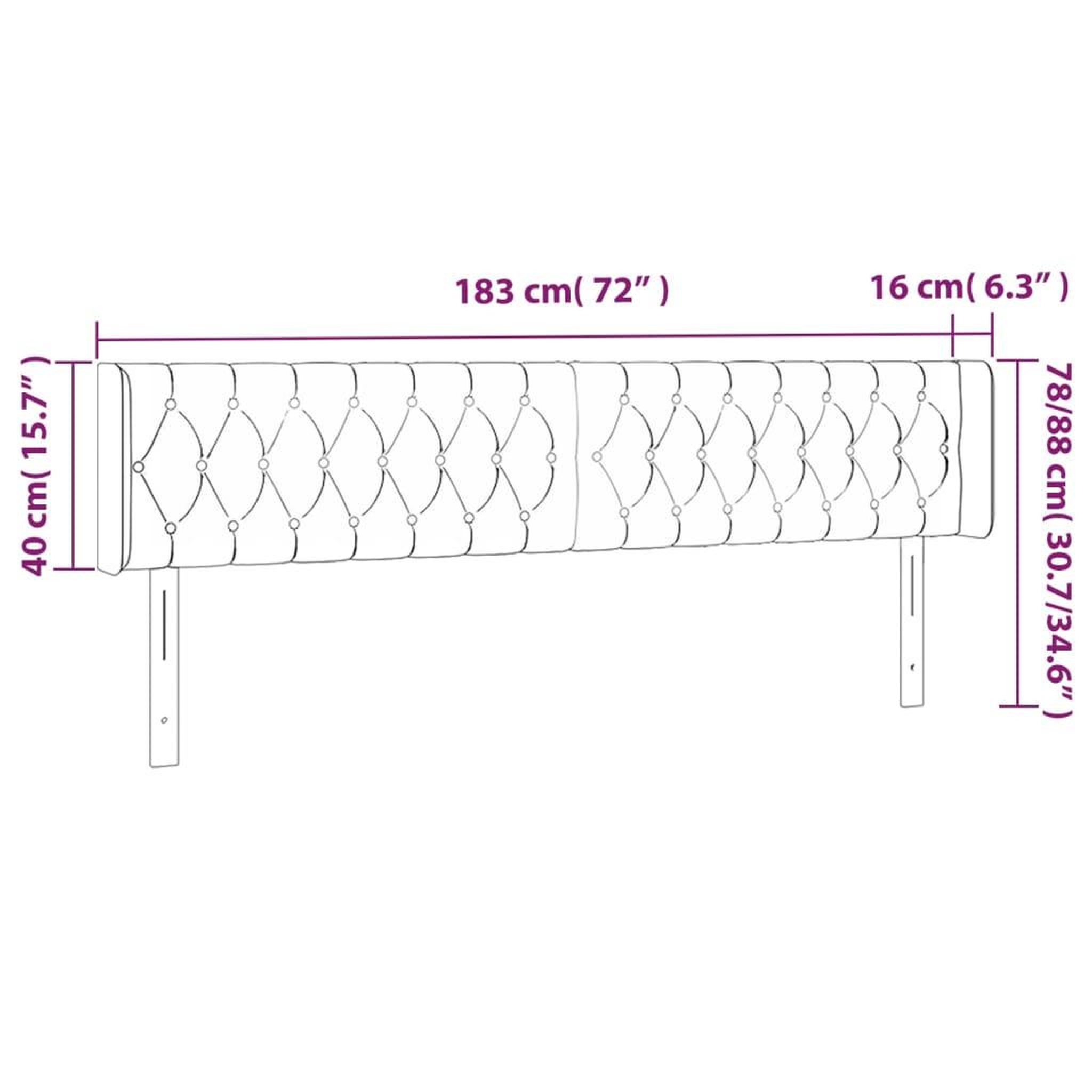 Voir la diapositive 6 : VIDAXL Tete de lit a LED Gris clair 183x16x78/88 cm Tissu